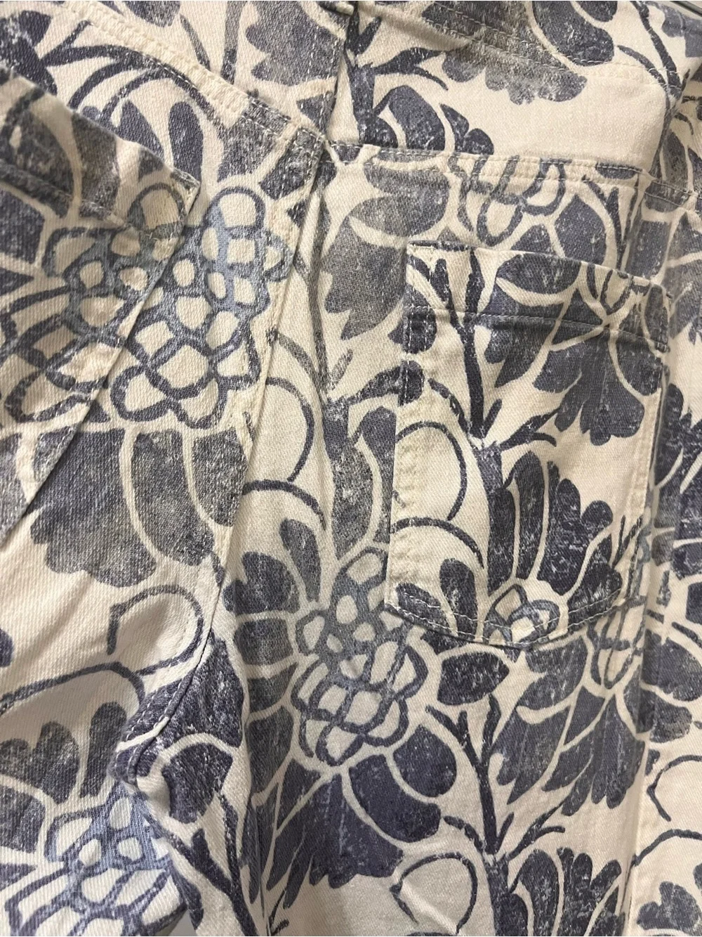 Pilcro for Anthropologie Floral Linen Blend Wide Leg Pants Size 28